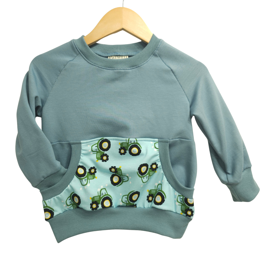 Pullover [ Kids 1-7 Jahre ] Pullover Trecker grün (Sweat mint)